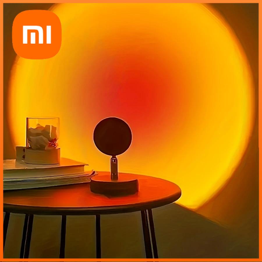 Xiaomi Лампа с атмосферой заката, Ночник, Прикроватная лампа, Лампа заката для фотографии, Лампа заката для спальни, Проекция лампы заката