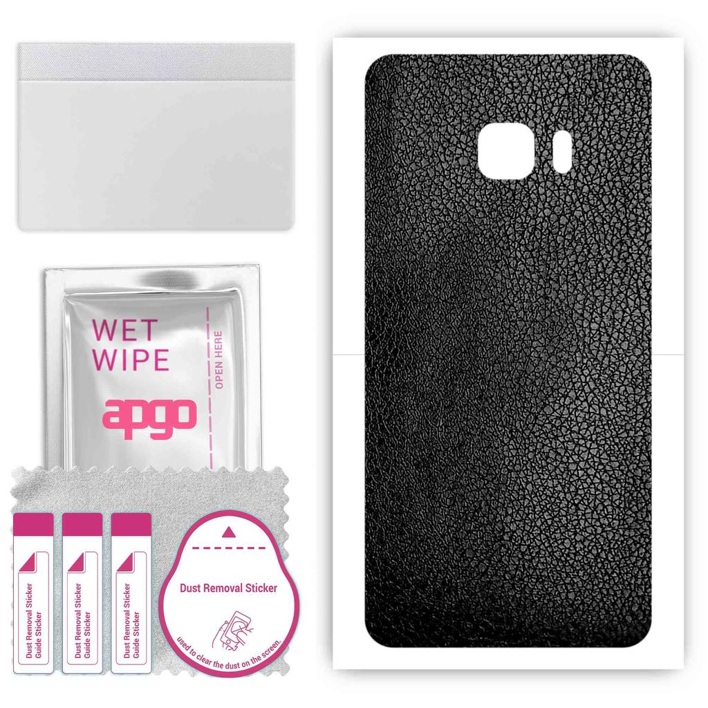 apgo Защитная наклейка-скин для задней панели, совместимая с Kruger&Matz Move 6S, пленка-обертка, фольга, винил - узор черная кожа