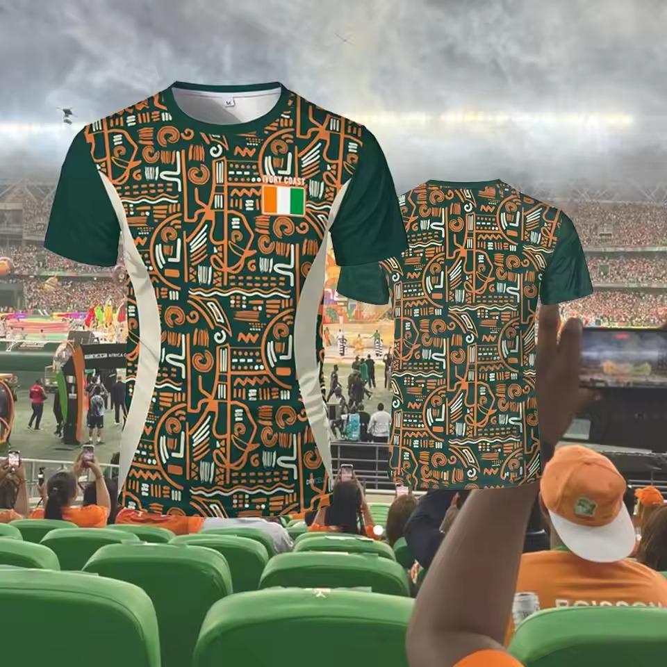 2026 New Ivory Coast Themed T-shirt Outdoor Sports Breathable Quick-drying Jersey Unisex Africa Cup Of Nations Fan Jersey
