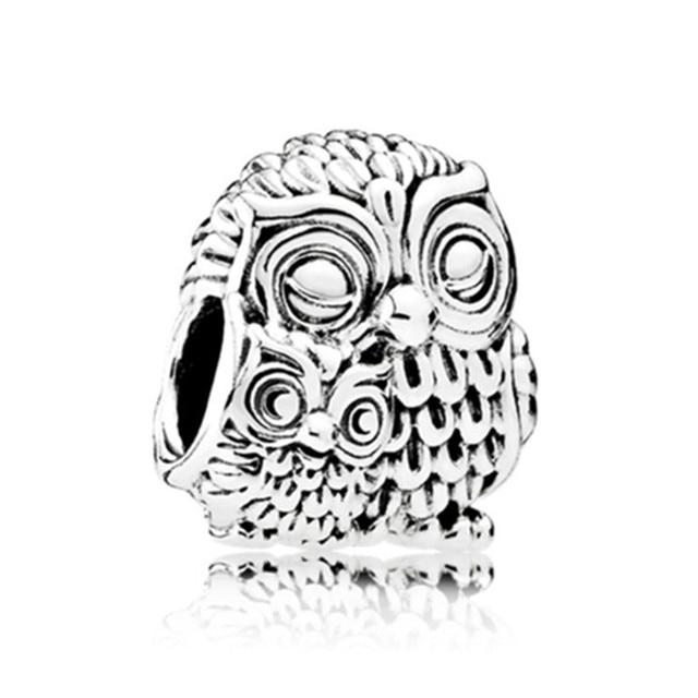 Silver Animal Cat Panda Rabbit Rabbit Lion Owl Unicorn Horse Jewelry Pendant Bracelet DIY Fit Original Bracelet