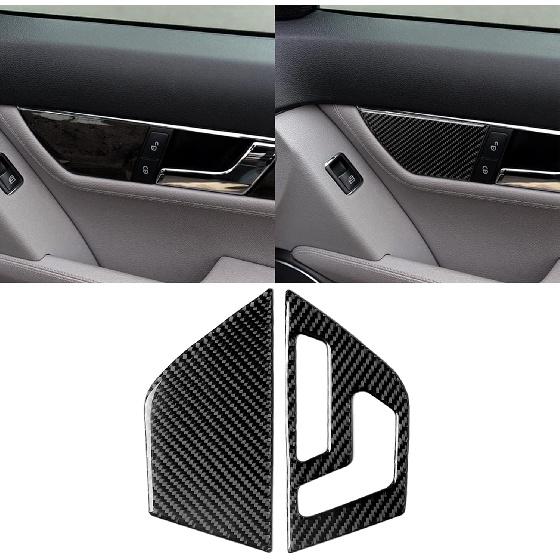 for Mercedes-Benz C-Class W204 2007-2013 Real Soft Carbon Fiber Center Console Gear Shift Panel Surround Cover Trim Kit Car Interior Accessories