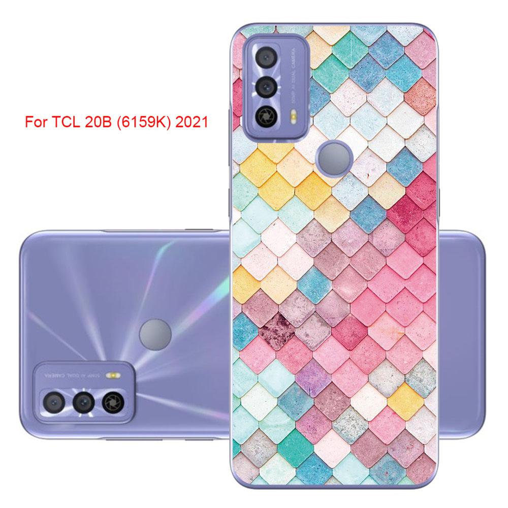 Чехол для телефона TCL 20B (6159К) 2021 6,52-дюймовый мягкий чехол из ТПУ, цветная роскошная популярная печать, мобильные модные сумки