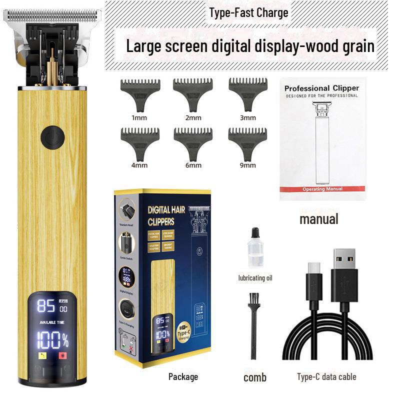 Электрическая аккумуляторная машинка для стрижки волос для мужчин: Водонепроницаемый, специальный дизайн резьбы