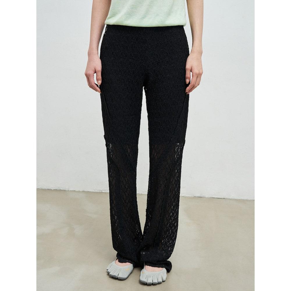 Черные брюки Anggae Lace Line