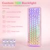 Механическая игровая клавиатура YUNZII X71 с прозрачной 71 RGB для сертификации по техническим стандартам, колпачки Ice Keycaps, клавиши, 68% раскладка, беспроводная,