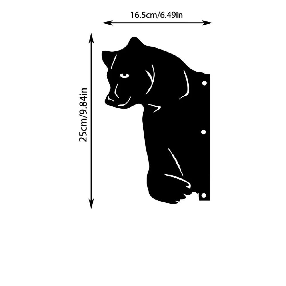 Bear Shape Iron Silhouette Outdoor Garden Fence Decorations Wall Art Home Decoration for Garden Party Décor