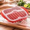 Red Microwave Bacon Pan Wave Anti-stick Design Microwave Bacon Cooker  Breakfast