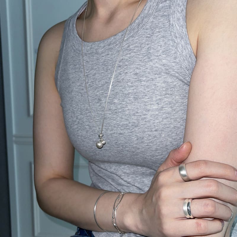 Easy Thingz Matt Ball Long Necklace