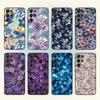 Чехол для телефона A-Art с цветами для Samsung S26, S25, S24, S21, S22, S23, S30, Ultra, S20, FE, Lite, 10, 9, Черная крышка