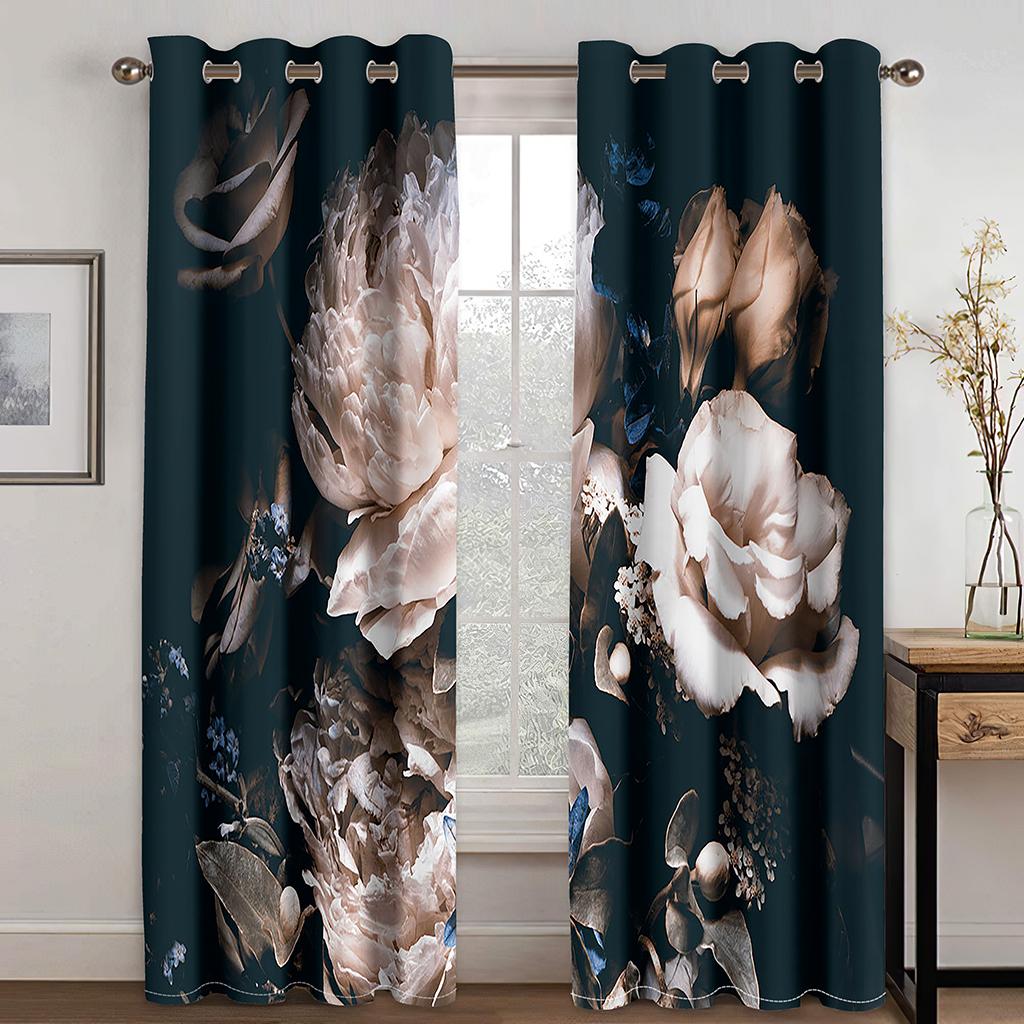 Роскошные 3D-шторы с изображением роз, комплект из двух панелей, затемняющие шторы для декора спальни и гостиной.