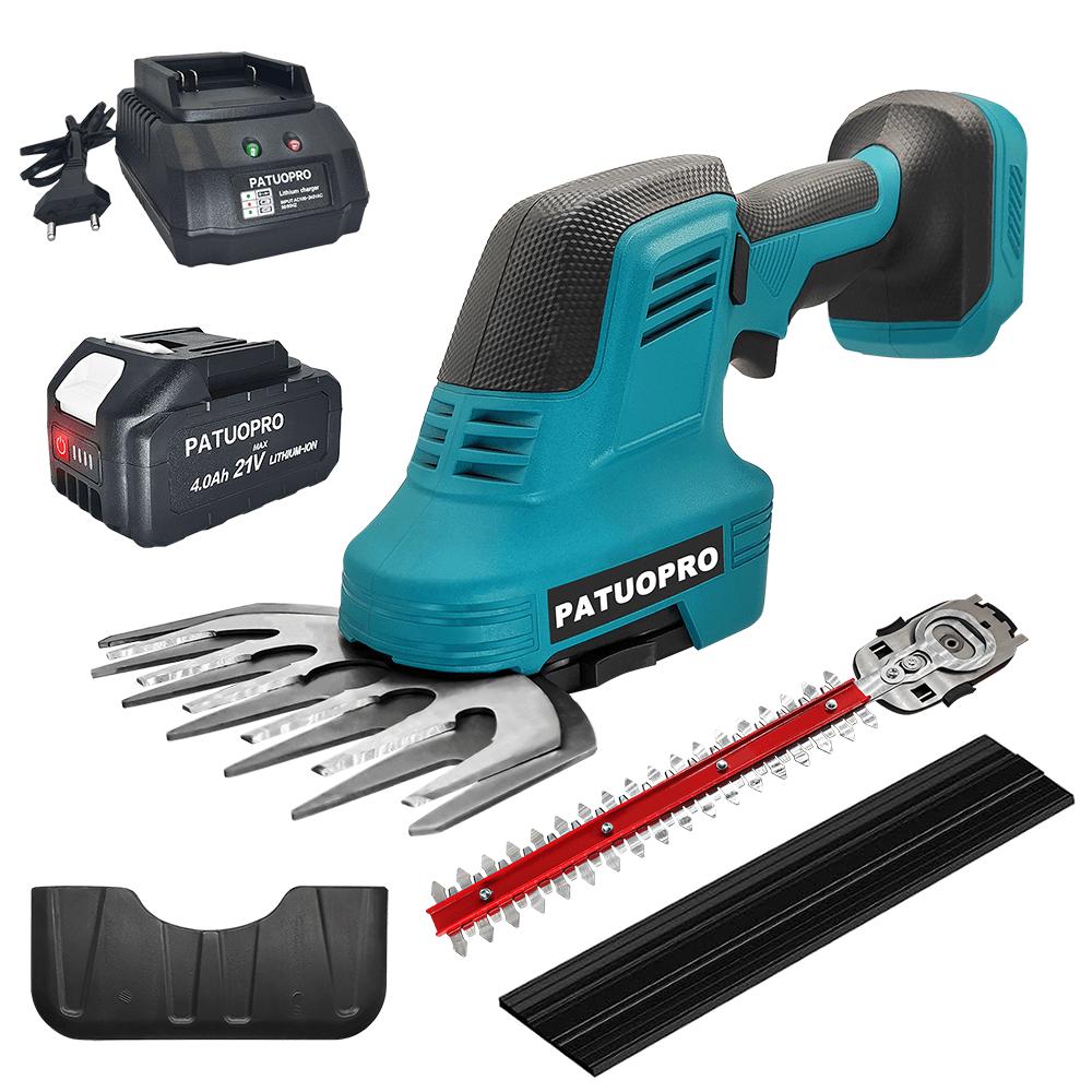 Аккумуляторные электрические ножницы-кусторез 2 в 1 21 В, перезаряжаемый ручной триммер для травы, садовый кусторез, подходит для аккумулятора Makita 18 В