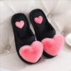 2024 Heart Shaped Slippers Women's Warm Non-slip Platform Shoes Indoor Fashion Cute Cotton Slippers Chaussons Plats