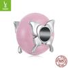 S925 Silver Spring Butterfly Glazed Beads Pink Wind Personalized Diy Bracelet Beaded Accessories