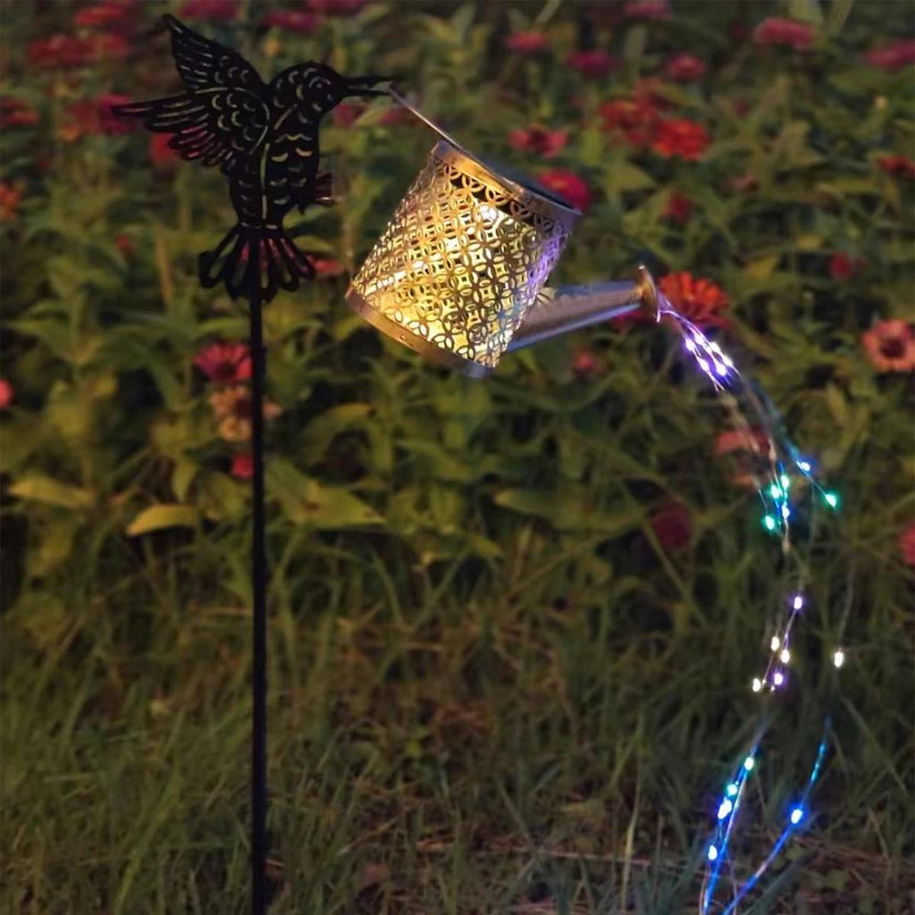 Светодиодный солнечный фонарь-лейка, уличные светильники, вилка, водонепроницаемая люстра, железная подвесная полоса, освещение дорожки, садовая гирлянда