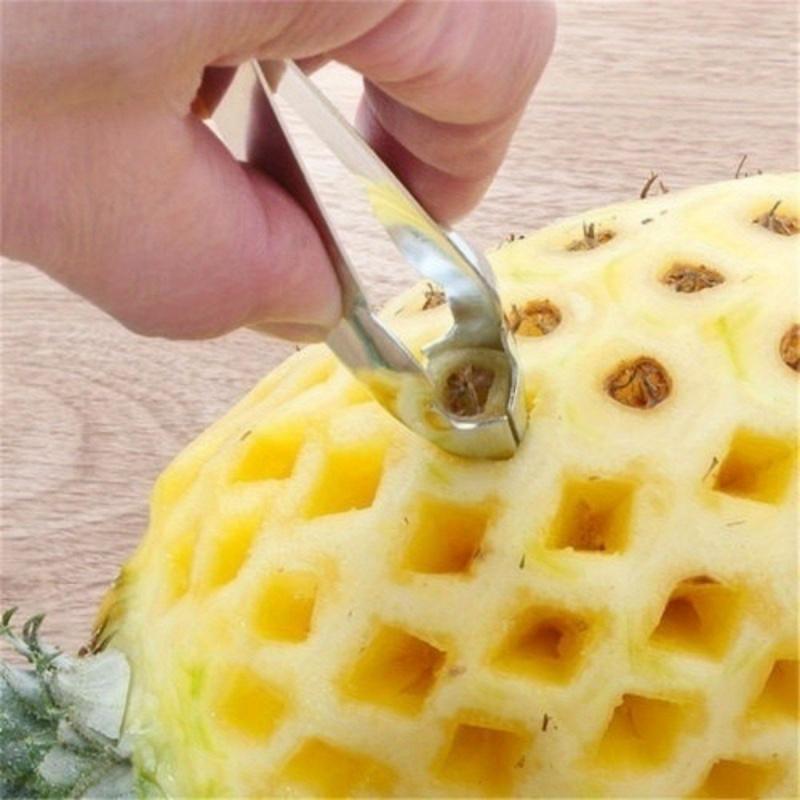 Pineapple Specific Eye Removal Clip, Stainless Steel V-Shaped Pineapple Shovel, Seed Removal Clip, Peeling Knife, Eye Digging Device