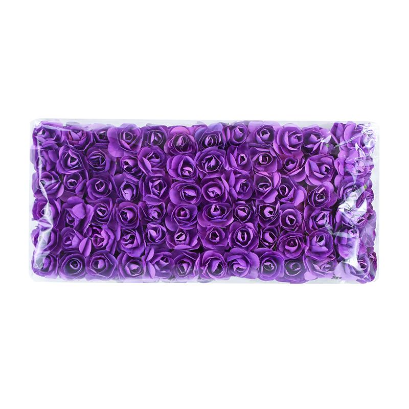 144pcs Mini 2cm Paper Rose Flower Heads Bouquet Artificial For Wedding Home Decoration Scrapbooking DIY Wreath