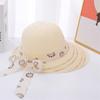 Травяная шляпа, женская летняя солнцезащитная шляпа, защита от солнца, пляжная шляпа, дорожная шляпа с бантом и утиным языком, солнцезащитная шляпа