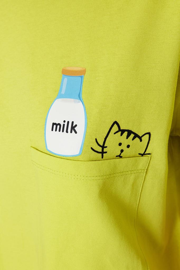 Women's Fashion New Pajama Set Gray Cotton Printed T-shirt-Shorts Knitted Pajama Set