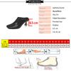 Aphixta 6.5cm High Heels Elegant Women Slides Square Toe Shallow Summer Dress Slides Sexy Metal Strange Style Heels Shoes Size42