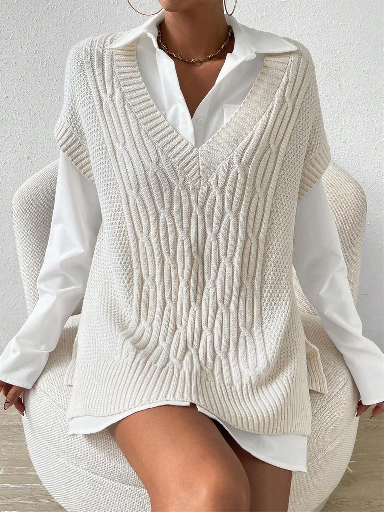 Women's Loose Sleeveless Knitted Sweater Vest - Autumn/Winter 2025 Collection
