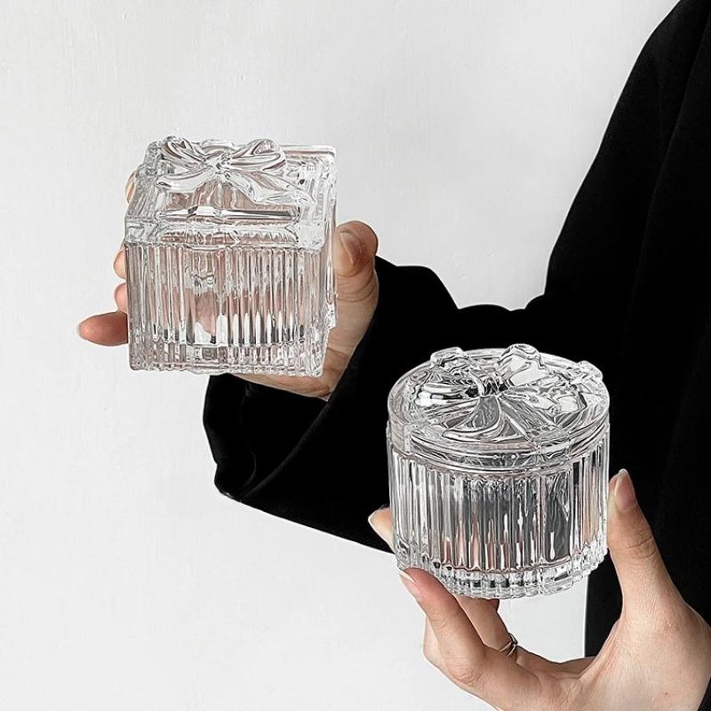 Стеклянная шкатулка для украшений в форме сердца с европейским рельефом, в стиле ретро, для хранения дома, декоративные украшения