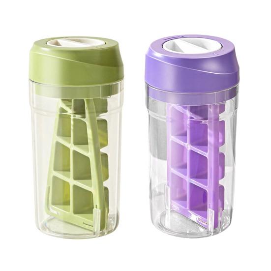 Форма для льда 2 в 1, большая емкость, поворотная форма для льда с крышкой для коктейлей и напитков, легко вынимающийся льдогенератор для домашних баров и уличных условий