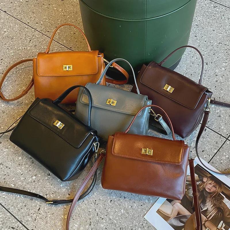 Genuine Leather Women's Messenger Bag - 2024 Autumn/Winter High-Quality, Fashionable, Versatile Shoulder Handbag