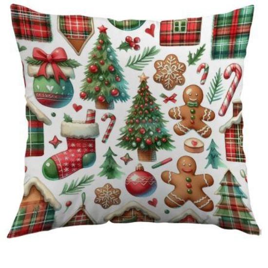 Новые Рождественские Наволочки Гостиная Принтованные Декоративные Наволочки Дом Рождественские Наволочки