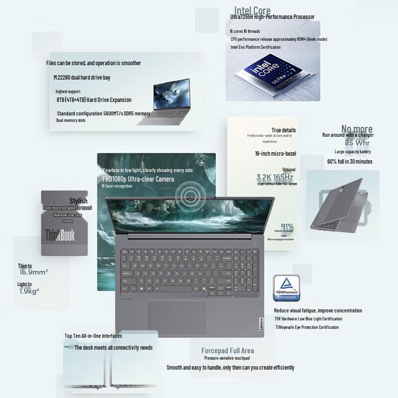 Lenovo ThinkBook 16+ AI Business Laptop (CN version)