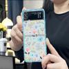 Чехол для Samsung Galaxy Z Flip 7 INS Корея Листья Цветок Прозрачная Крышка Телефона для Samsung ZFlip7 Z Flip7 5G Синий Цветочный Чехол