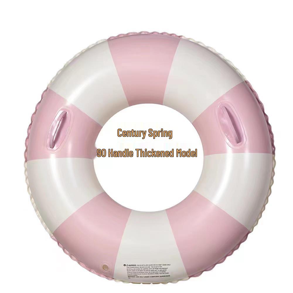 Inflatable Sequined Swim Ring with Handles and Double Airbags for Water Park Rafting