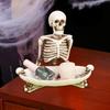 Поднос для хранения в виде черепа Хэллоуин Страшный скелет Конфетница Череп из смолы Поднос для сервировки фруктов и закусок Винтажная шкатулка для украшений для дома, столешницы, вечеринки, барного декора