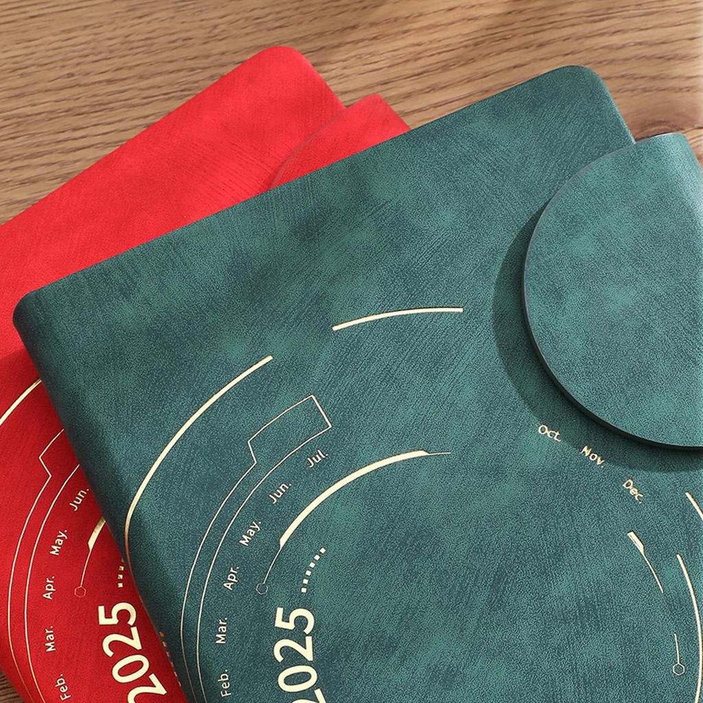 A5 Student Daily Planner, 2025 Diary, Buckle 365-day Planner, Thickened Business Meeting Record Book, Memo, 202 Sheets 404 Pages