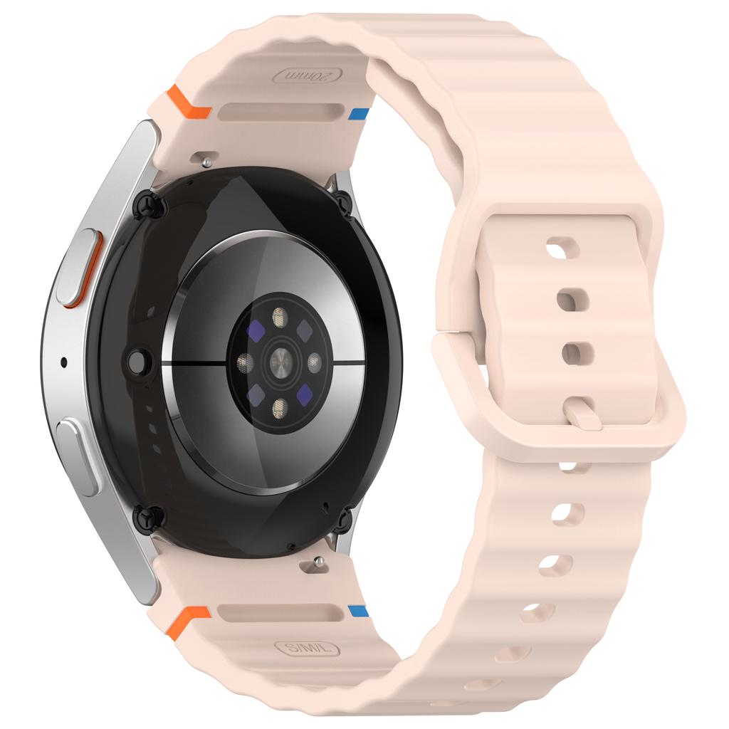 For Samsung Galaxy Watch FE/Watch7 40mm 44mm Silicone Wave Texture Watch Band Replacement Straps