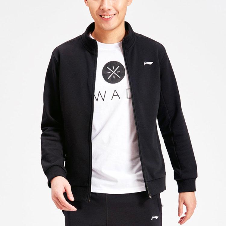 Li Ning Logo Casual Stand воротник трикотажная спортивная куртка осенние мужские куртки черный AWDR627-1