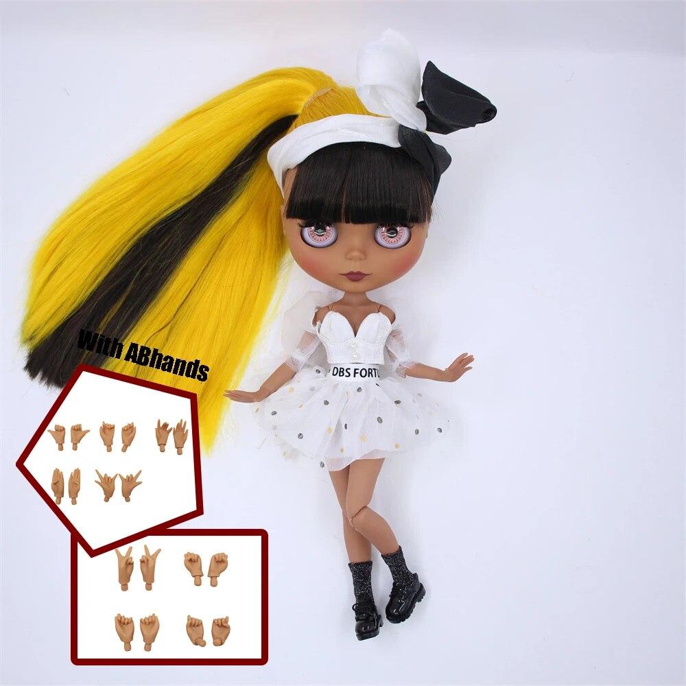 ICY DBS Blyth кукла шаровой шарнир, тело, разноцветные волосы, черная кожа, матовое лицо, телесная кукла и набор, кукла, игра-одевалка, подарок для девочки