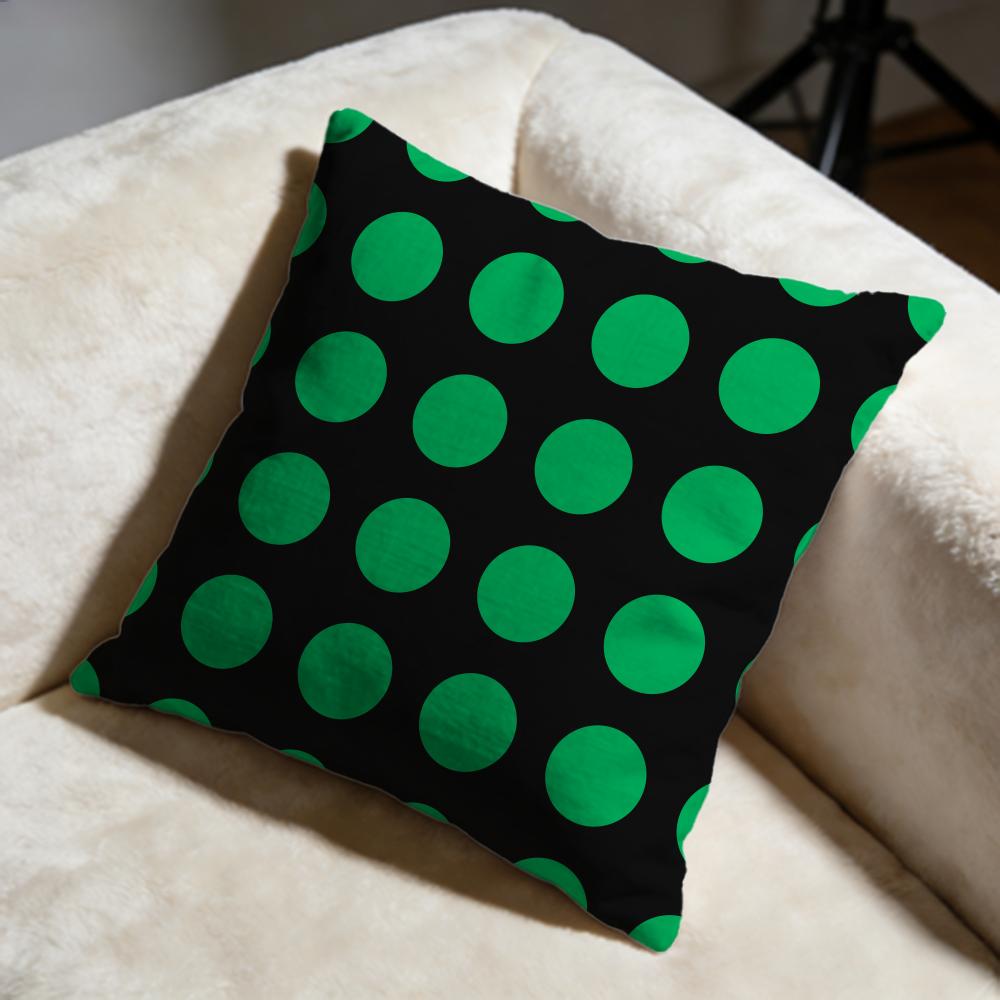 Black and Green Cushion Cover Soft Decorative Pillow Case Suitable for Bedroom Sofa Car Travel Use