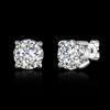 Fine 925 Sterling Silver Diamond Stud Earrings For Women Fashion Charm Party Wedding Engagement Classic Jewelry Holiday Gifts