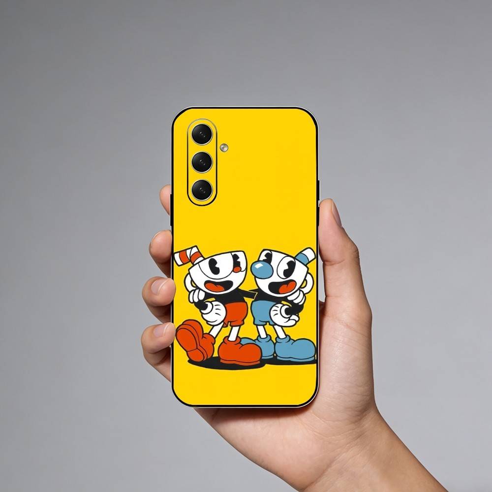 Чехол для телефона Game C-Cuphead для Samsung Galaxy A73, A72, A71, A70, A52, A51 Другие Мягкий Черный Чехол