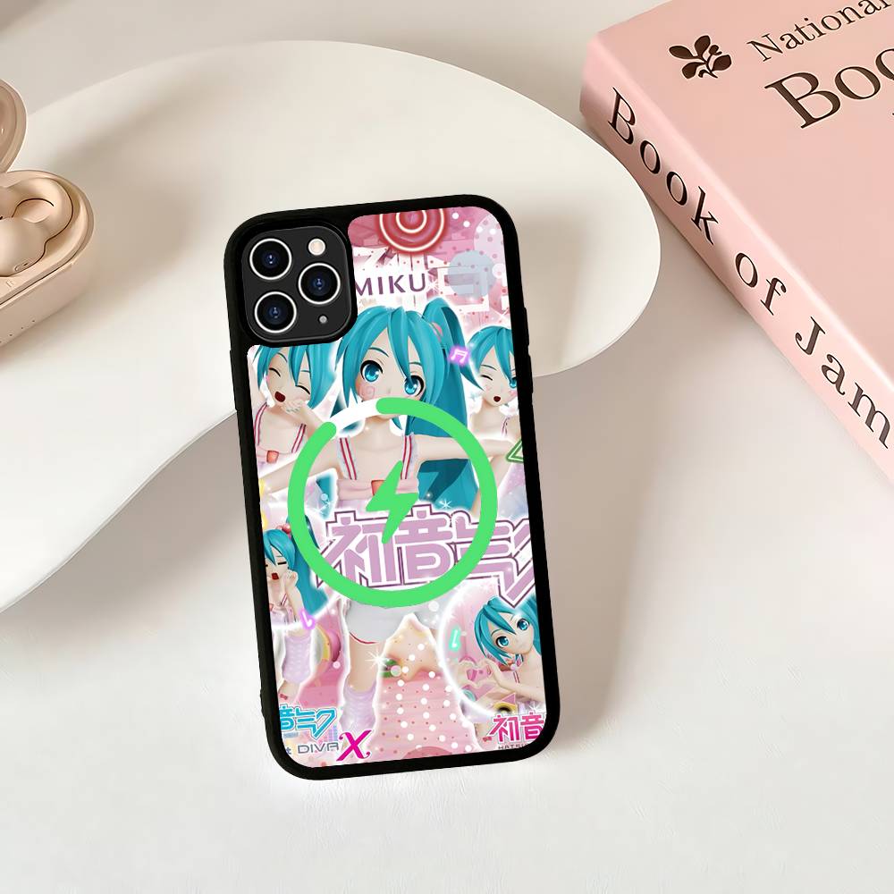 Милый H-Хацунэ Мику Магнитный Беспроводной Чехол Для Телефона Для IPhone 17 16 15 14 Plus 13 12 11 Pro Max