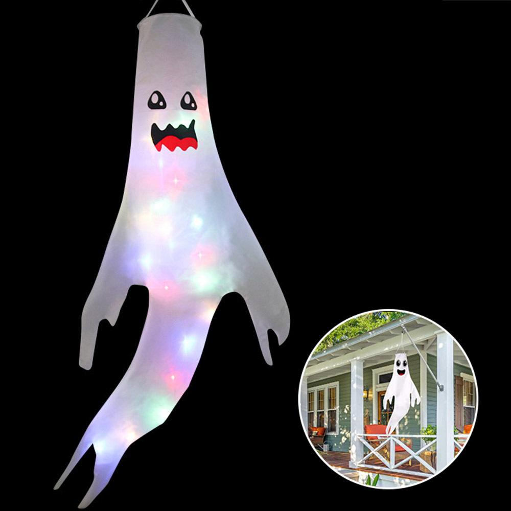 Украшение на Хэллоуин, призрак, ветроуказатели, светодиодные светящиеся висячие жуткие ужасы, тематическая вечеринка, украшение для дома, товары для двора и улицы