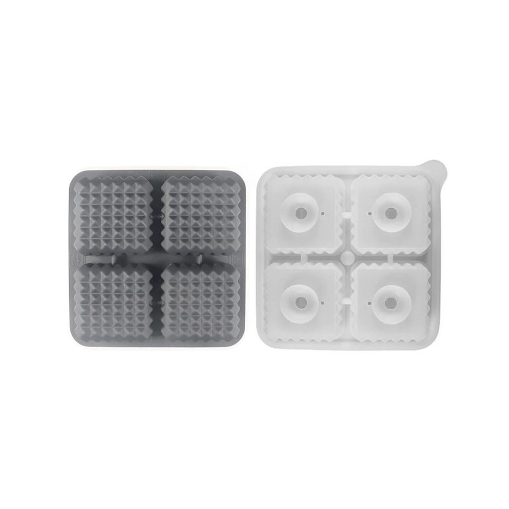 Leeseph Silicone Ice Cube Tray, Fun Shapes Whiskey Ice Mold, Reusable Ice Cube Ice Ball Tools for Cocktails Whiskey Brandy Drink