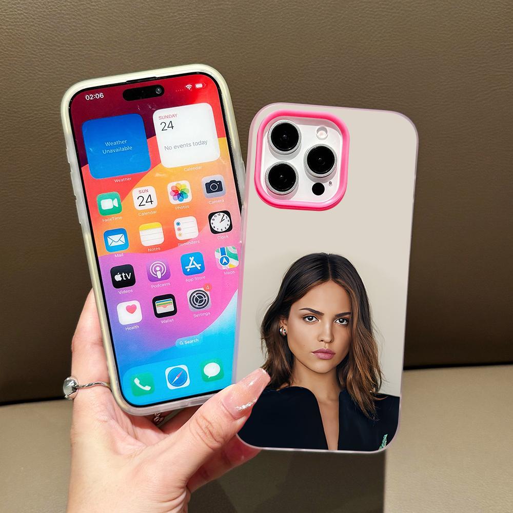 Модный силиконовый чехол Eiza Gonzalez двойной слой Розово-красный для мобильного телефона iPhone 17 16 15 14 13 12 11 Air Pro Max Plus Защитный