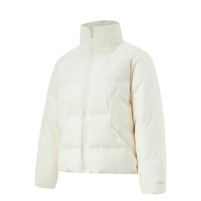 Короткая женская куртка-пуховик Li Ning CF Suo Red Velvet, цвет белый AYMU472-5
