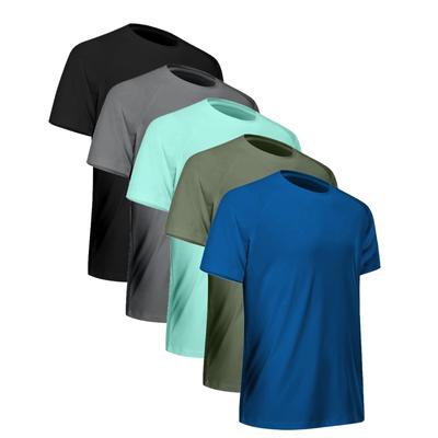 Мужские топы с круглым вырезом, однотонные, с короткими плечами, быстросохнущие