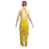 Girls Halter Sleeveless Backless Sequin Tiered Tassel Dance Jumpsuit Cha cha Latin Costume