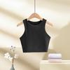 Женский топ на бретельках, летний повседневный однотонный топ без рукавов, облегающий женский жилет с круглым вырезом для повседневной носки
