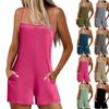 Women’s Casual And Fashionable Sleeveless Camisole With Pocket Jumpsuit Shorts Jumpsuit Shorts