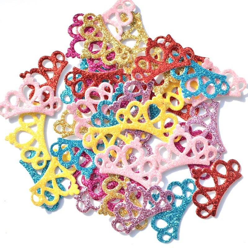 40 шт. смешанные блестящие кожаные тканевые нашивки с короной, фетровая аппликация для рукоделия/одежды, аксессуары для скрапбукинга «сделай сам»
