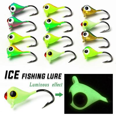 Комплект рыболовных крючков со светящейся приманкой, 6 штук